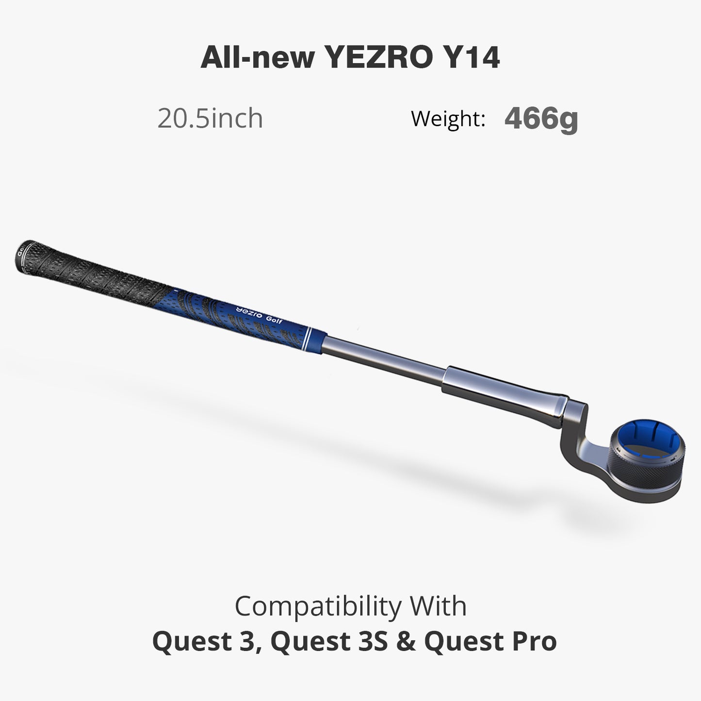 YEZRO Y14 (Newest model) | 20.5" VR Golf Club Attachment for Meta Quest 3/Quest 3S, for Right Controller