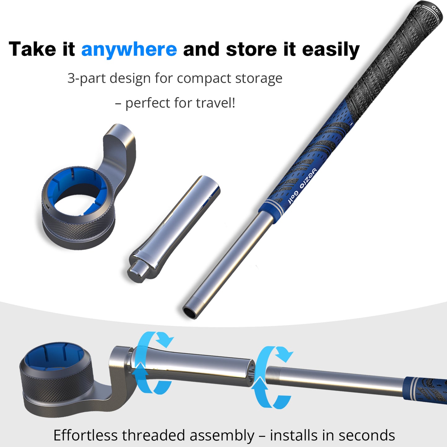 YEZRO Y14 (Newest model) | 20.5" VR Golf Club Attachment for Meta Quest 3/Quest 3S, for Right Controller