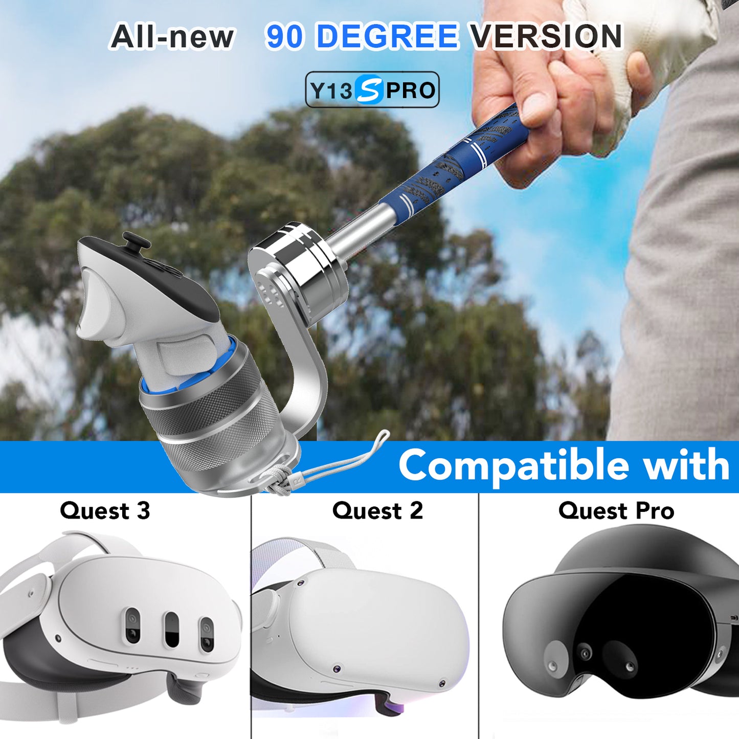 Weighted Golf Club Attachment for Meta Quest 3 | All new 90 DEGREE VERSION