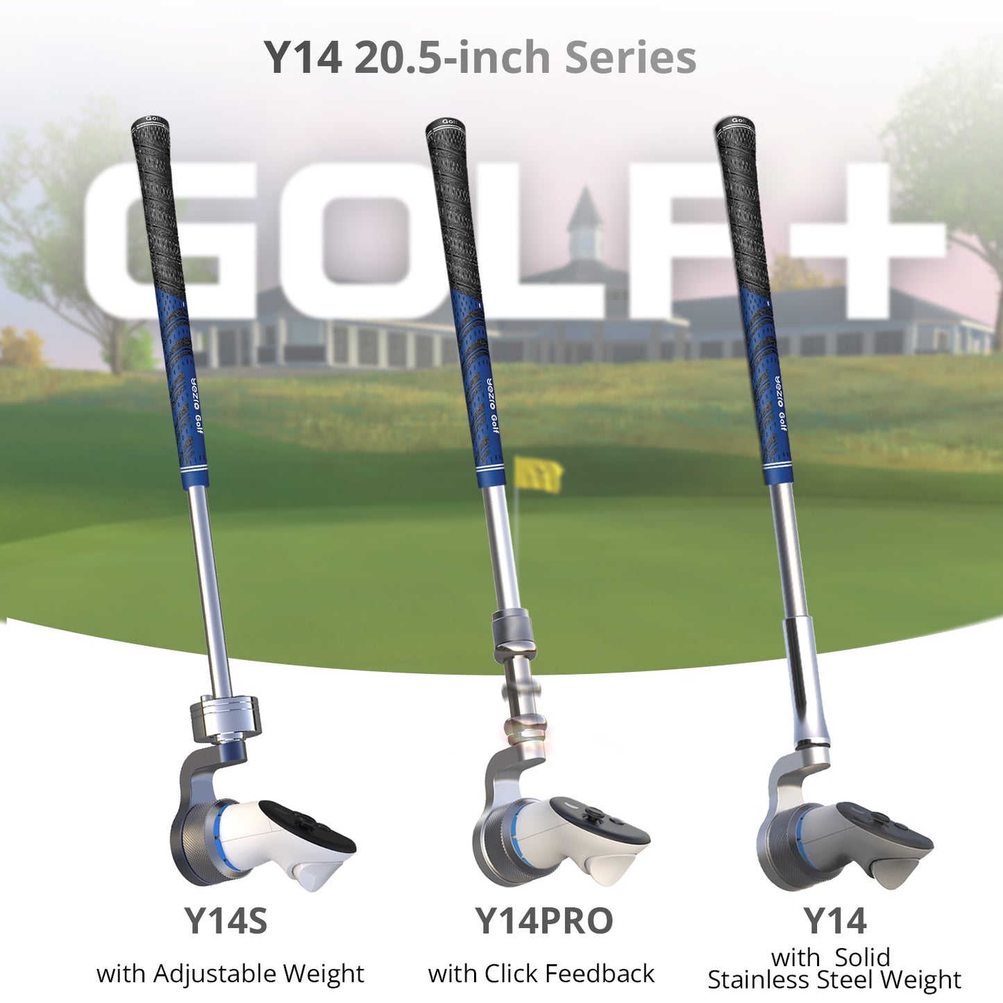 YEZRO Y14 Pro | 20.5" Click Weighted Feedback Golf Club Attachment for Meta Quest 3/3s/Pro/2
