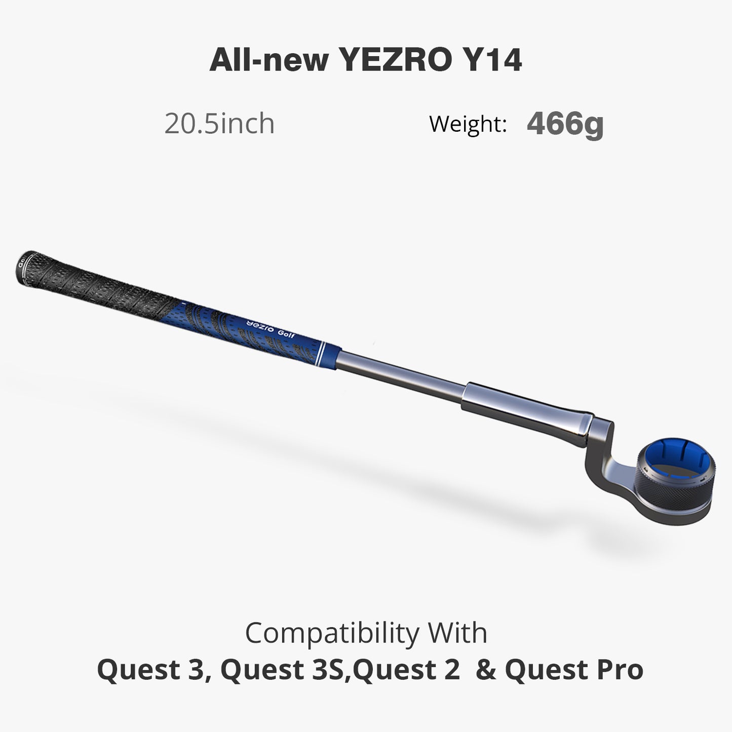 YEZRO Y14 | 20.5" VR Golf Club Attachment for Meta Quest 3/Quest 3S/Quest 2, for Right Controller